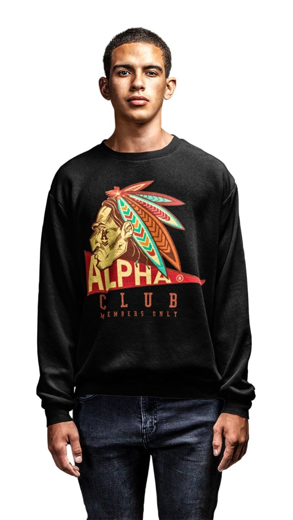 Native Alpha Crewneck Sweatshirts Small / Black Apparel & Accessories