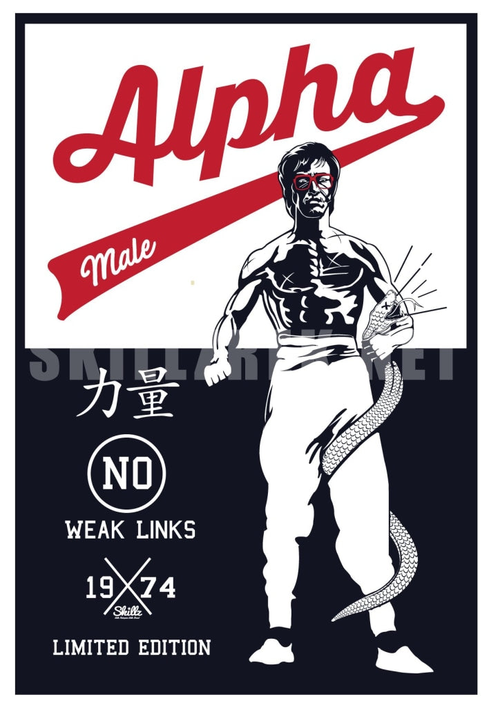 Original Alpha -Bruce Lee Tribute 24X36 Art Print Poster