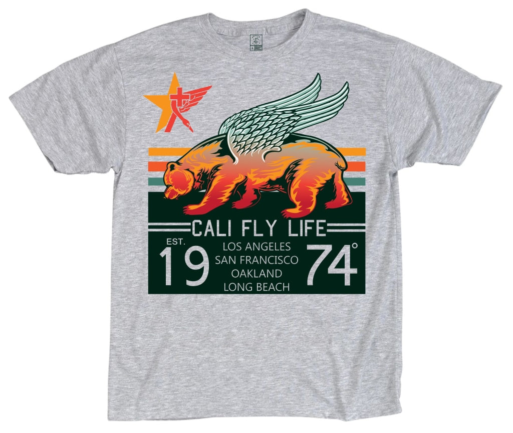 Cali Fly 1974 Steel Grey Tee T-Shirts