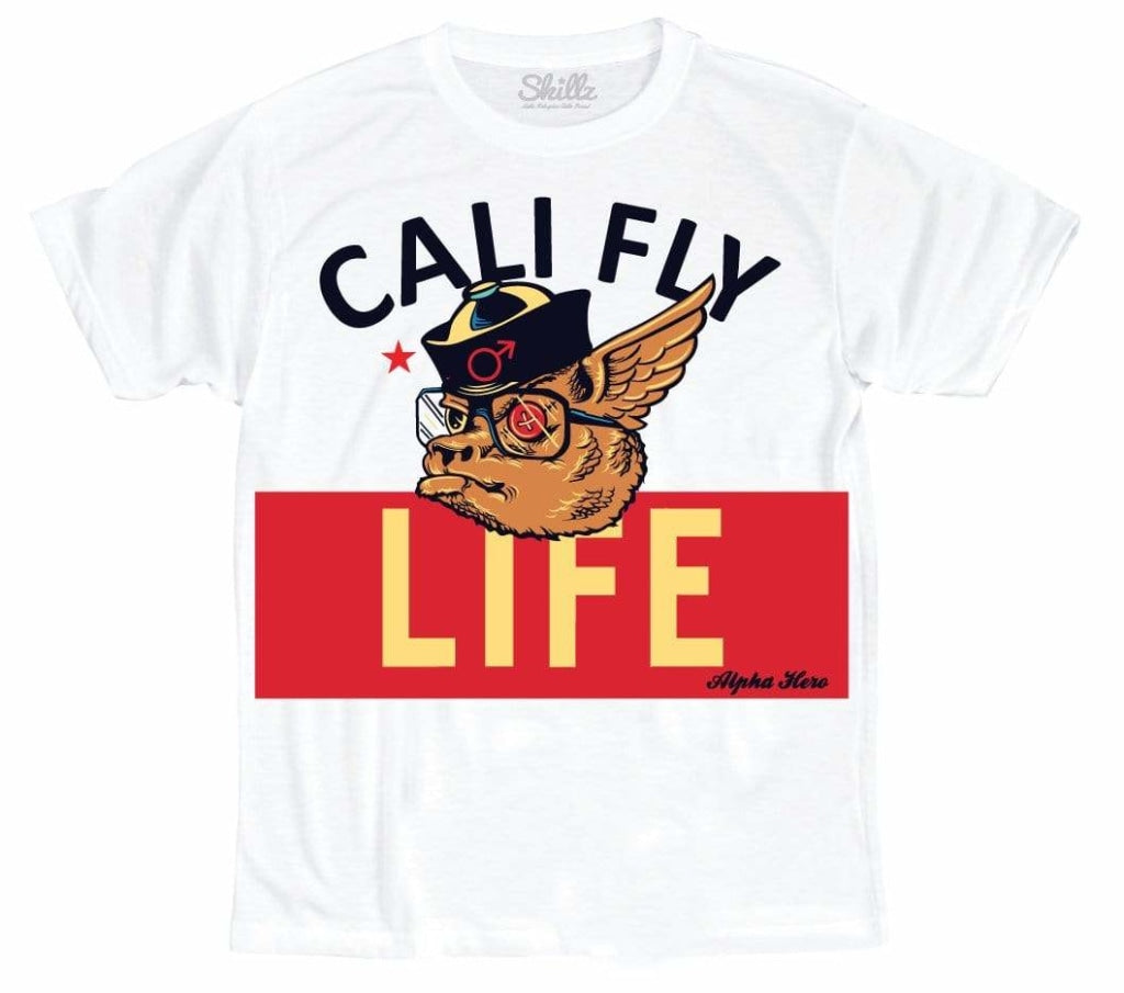 Cali Fly Life Alpha Hero T-Shirt In White T-Shirts
