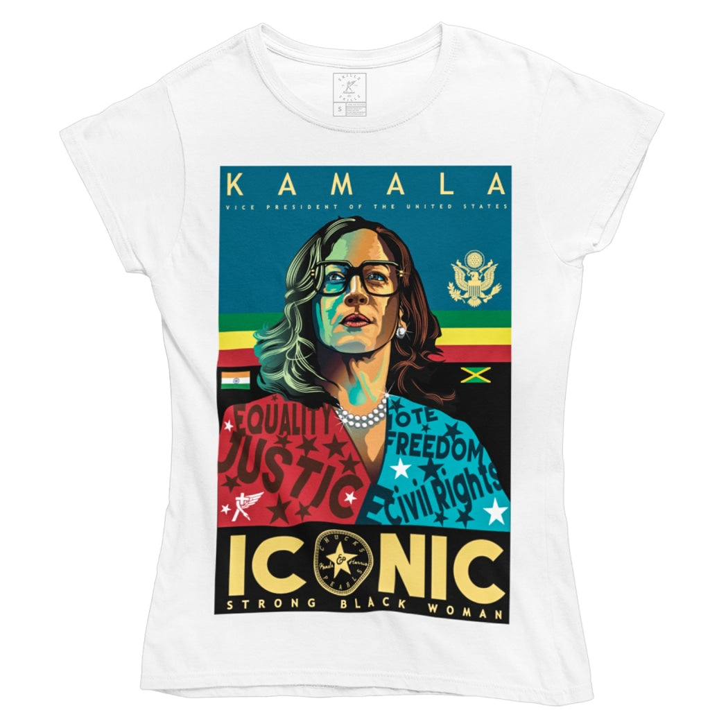 Iconic Kamala Limited Edition Womens White Tee T-Shirts