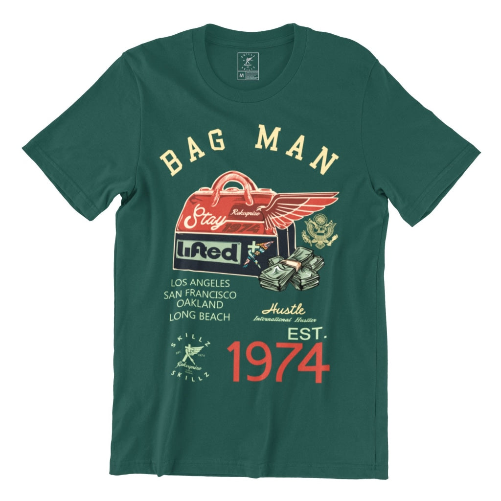 Lifted Bag Man Forest Green Tee T-Shirts