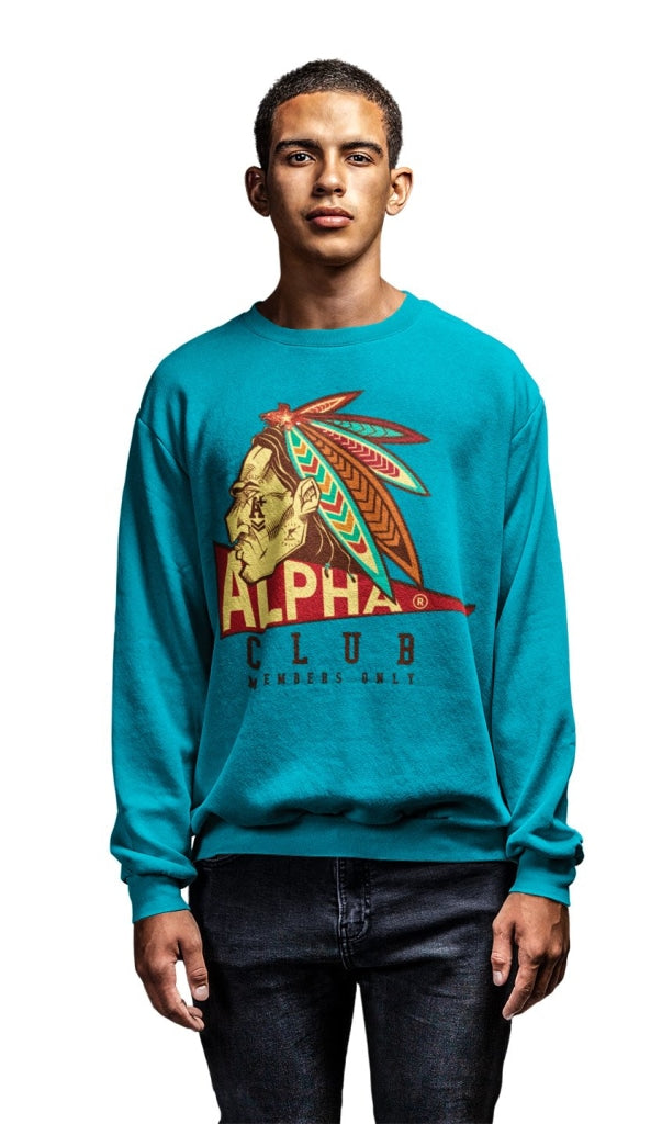Native Alpha Crewneck Sweatshirts Small / Light Blue Apparel & Accessories