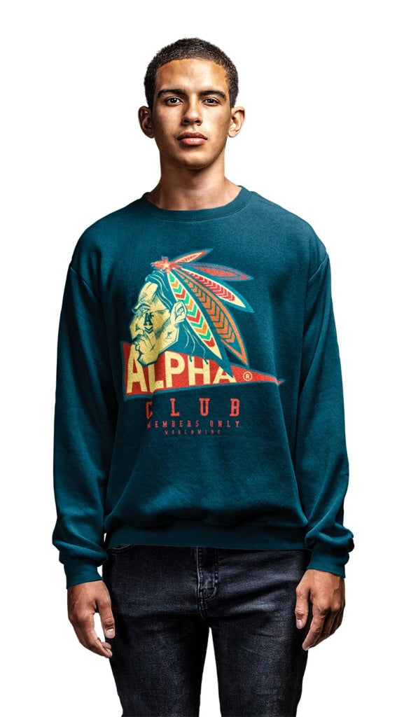 Native Alpha Crewneck Sweatshirts Small / Navy Apparel & Accessories